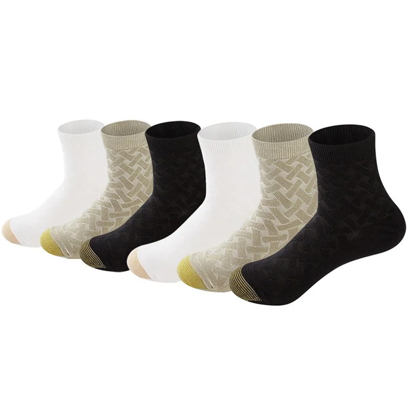 Multicolor(6 Pairs) LifeWheel 6 пар/лот бамбуковые антибактериальные дышащие мужские носки средней длины Повседневные носки - Цвет: Multicolor(6 Pairs)