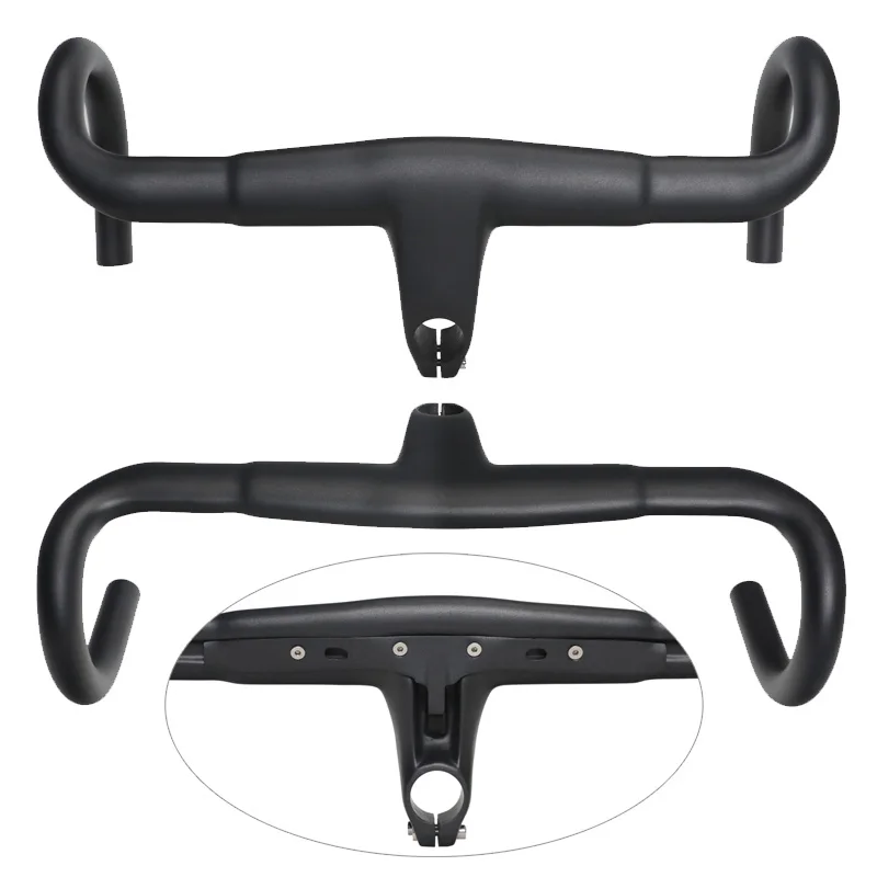 Матовый UD углеродное волокно руль велосипеда изогнутый бар встроенный вынос