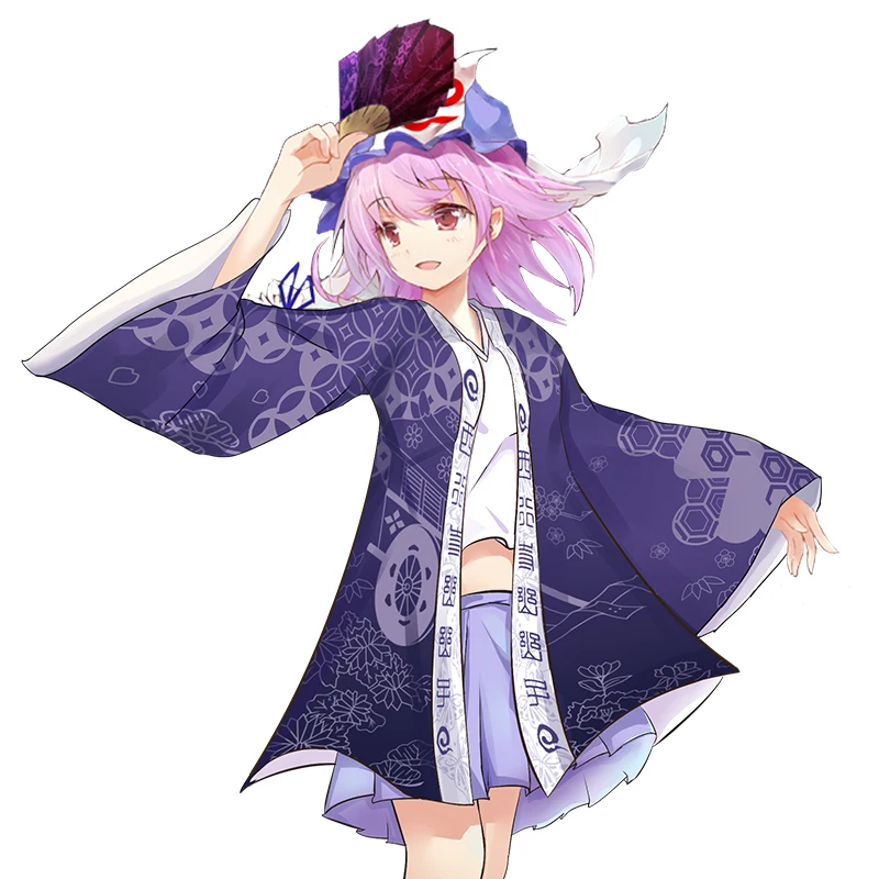 Костюм для косплея Аниме TouHou Project Saigyouji Yuyuko кимоно Yukata верхняя одежда