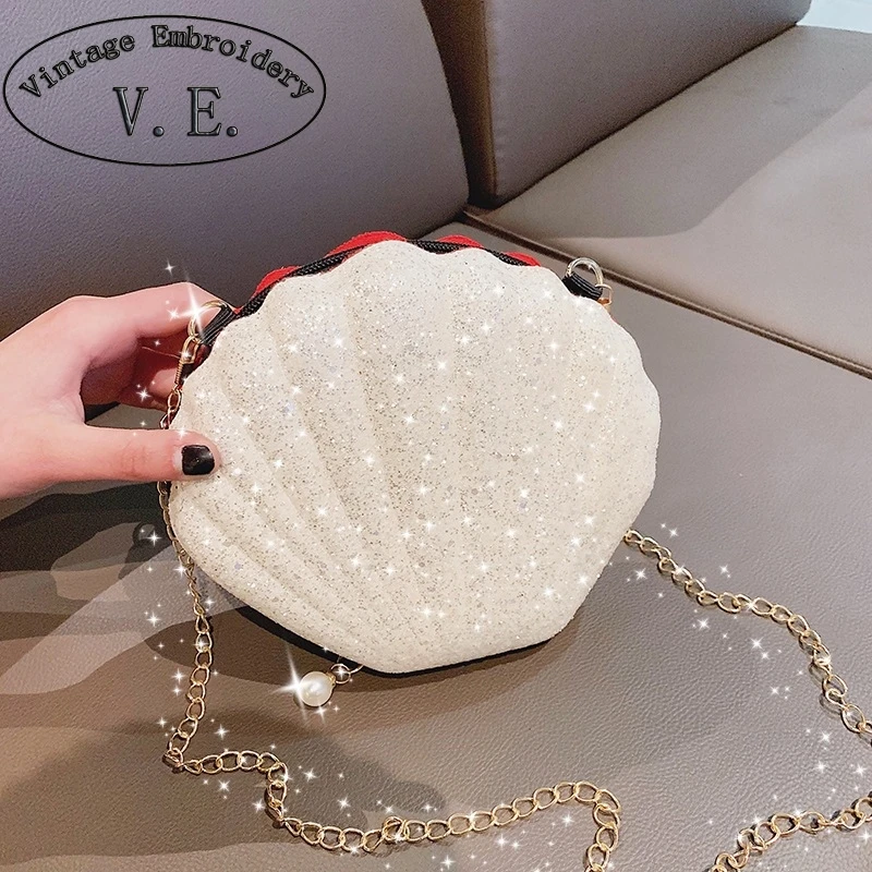 Новинка 2019 женская летняя сумка через плечо модная с блестками на цепочке