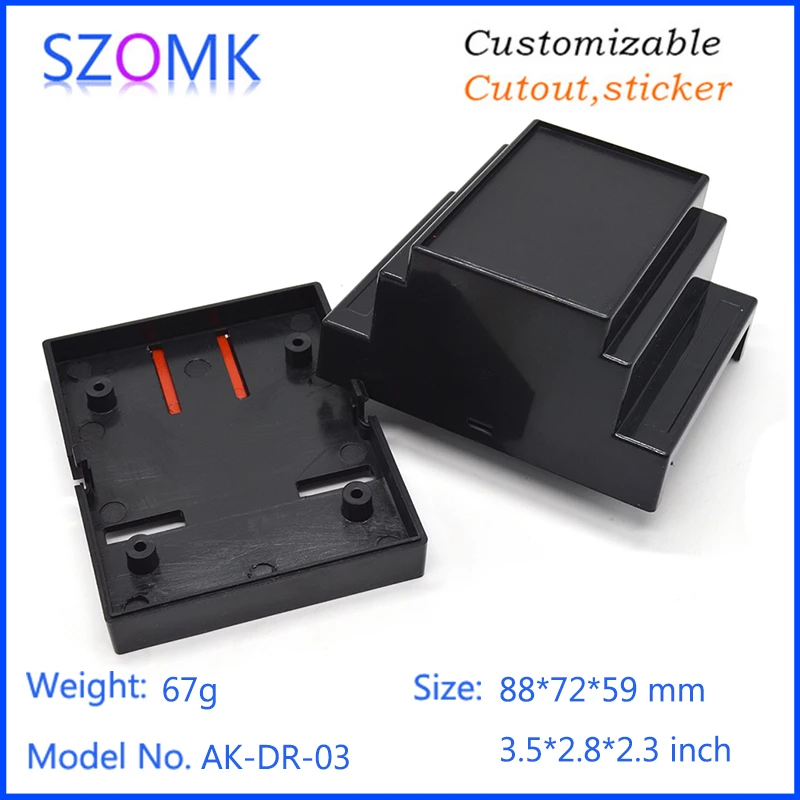 Пластиковый корпус для din рейки elctronics пластиковый чехол оборудования 88*72*59