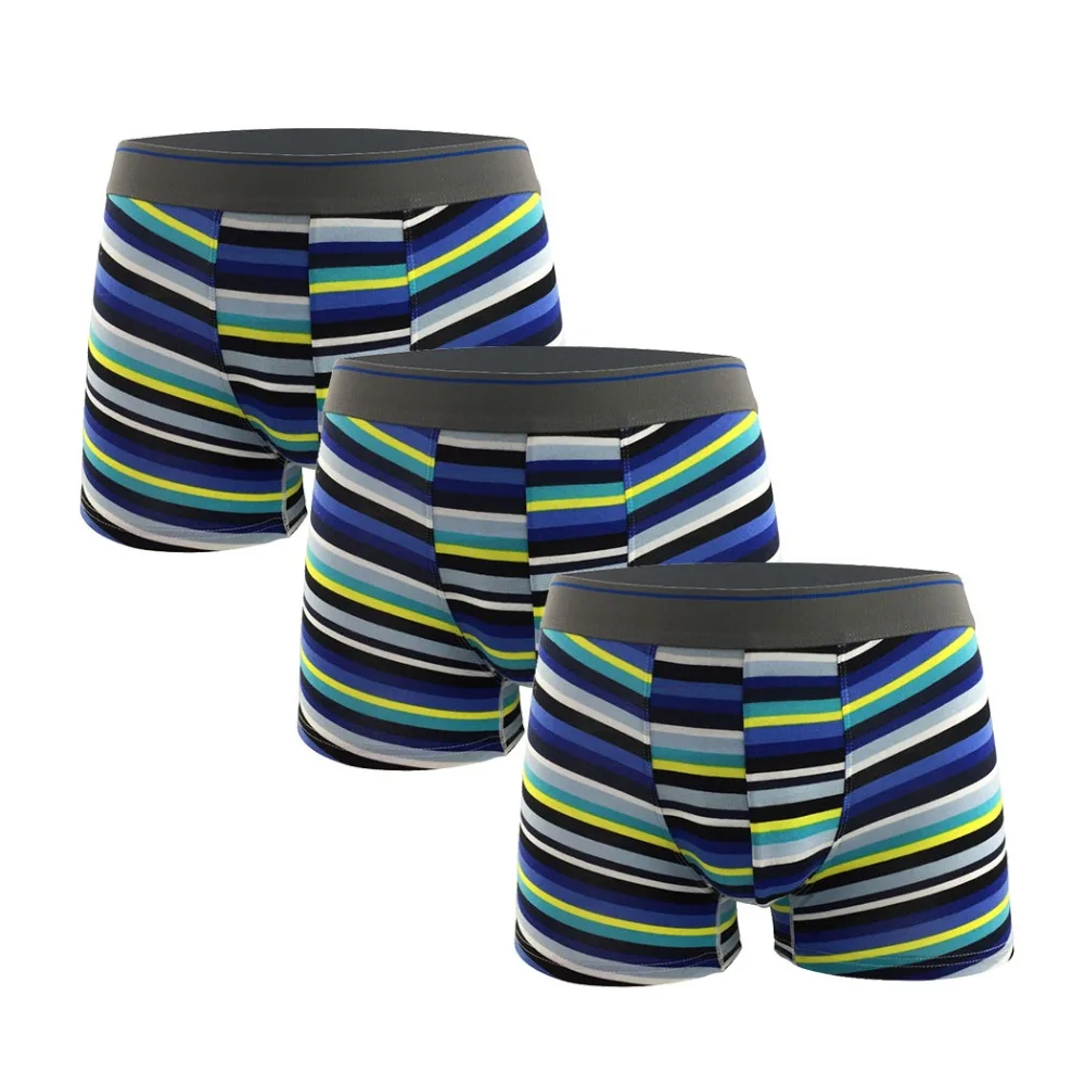 Уникальные красочные полосатые мужские хлопковые боксеры нижнее белье