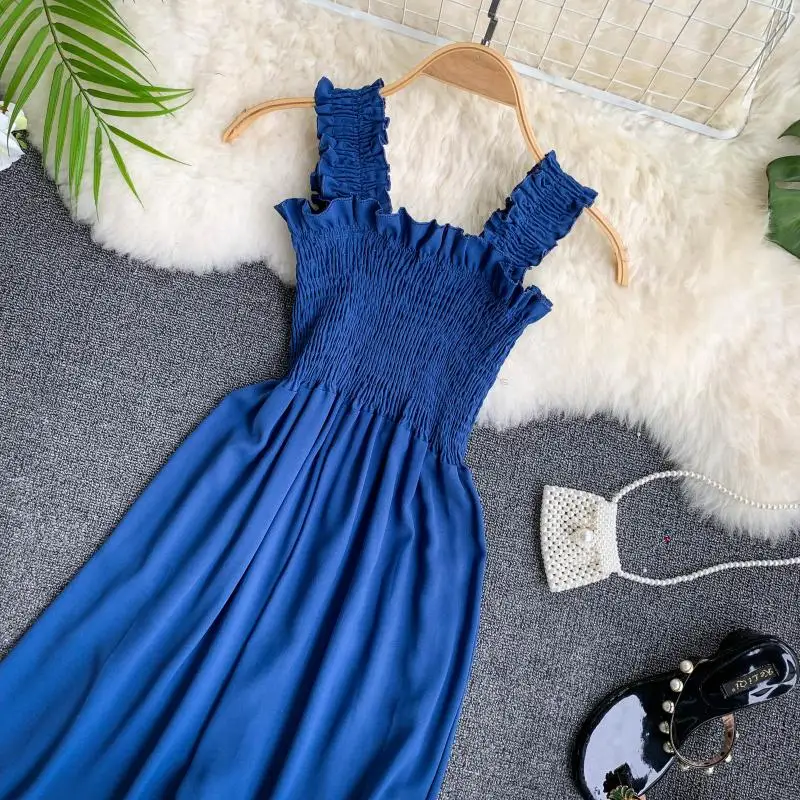 Элегантный шифоновый Женский Длинный комбинезон сексуальный с широкими