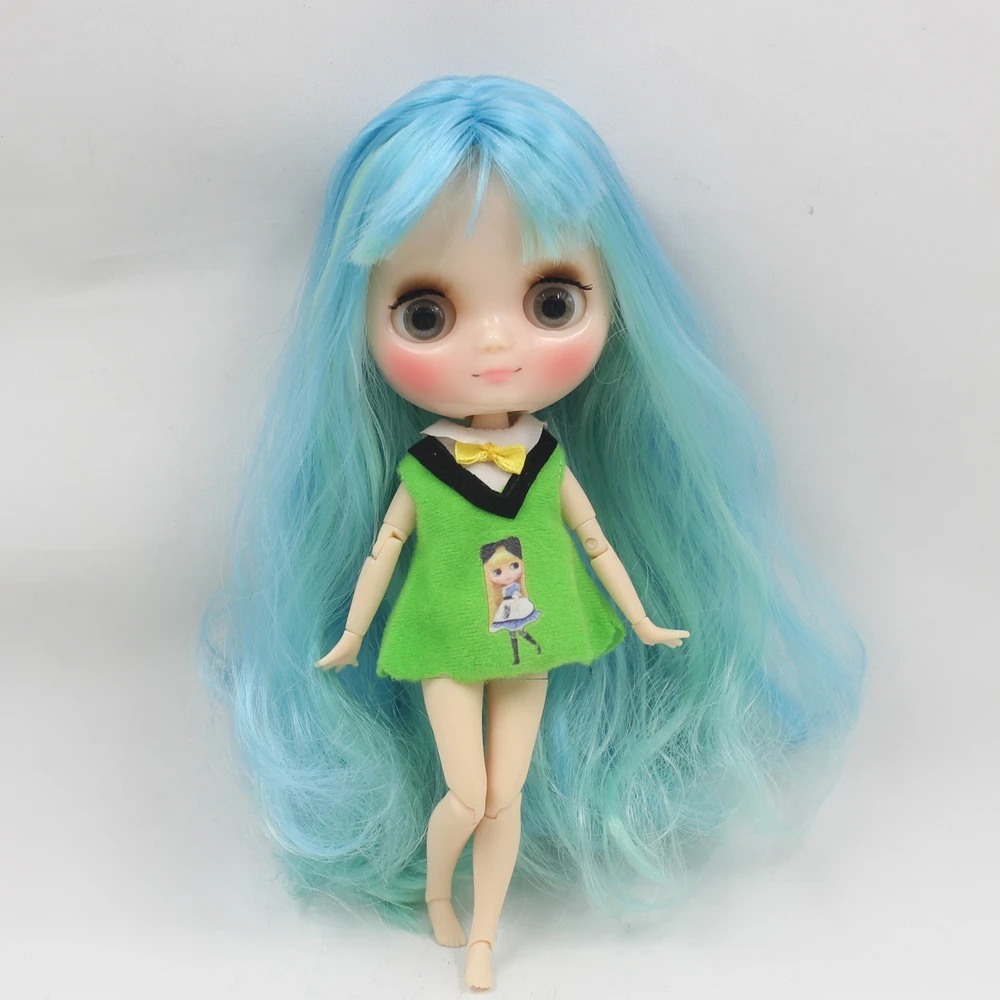 Middle 1/8 Blyth Doll Transparent skin glossy face joint body with bangs gray eyes Free shipping | Игрушки и хобби