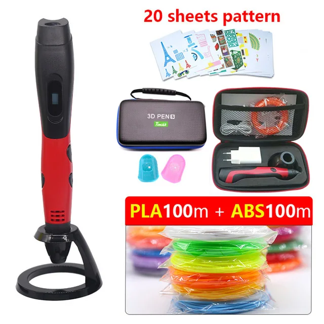 2. Pen 200M Pattern V6 3d pen3d принтер Ручка версия с 200 м abs/pla 1,75 мм Защитная филамет с сумкой для хранения Рождественский подарок Быстрая отправка - Цвет: 2. Pen 200M Pattern