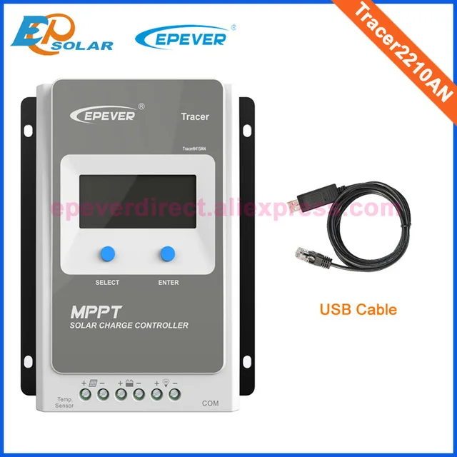 with USB EPSolar MPPT 20A 20amp Tracer 2210an 12 В 24 в автоматический переключатель ЖК-экран EPEVER солнечная панель система использование контроллера солнечный регулятор - Цвет: with USB