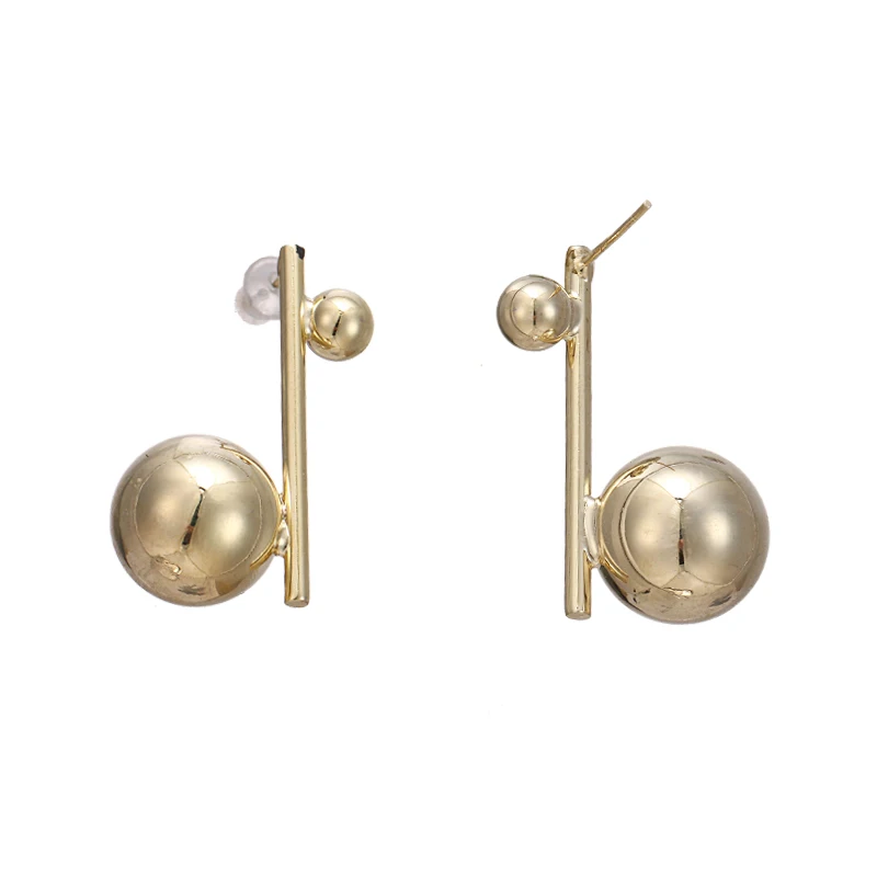 Изысканные уникальные дизайн импортированные серьги-гвоздики из латуни с покрытием золотом 14 карат для женщин Бижутерия из серебра 925.