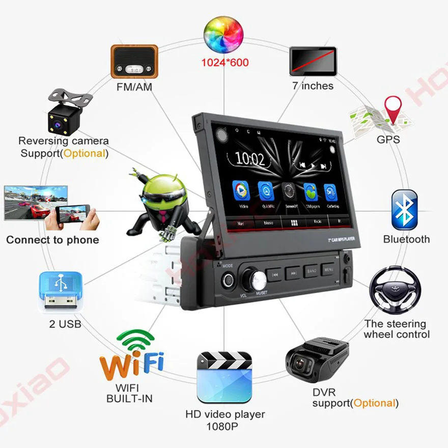 1 Din Android 6 0 автомобиль DVD радио плеер 7 &quot600*1024 универсальный для Nissan vw kia Mazda gps