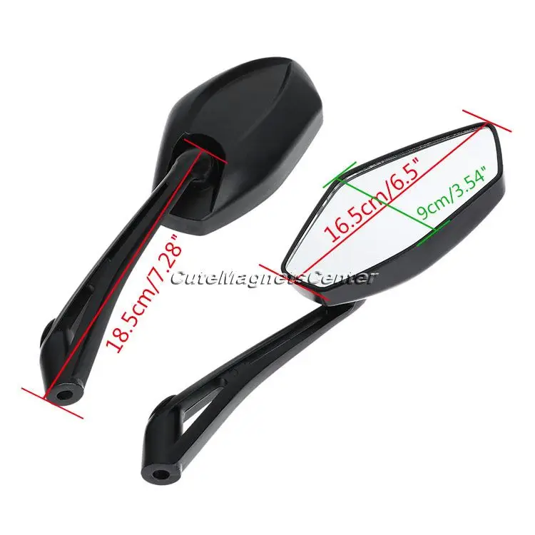 1 пара черных ажурных торцевых универсальных боковых зеркал заднего вида для