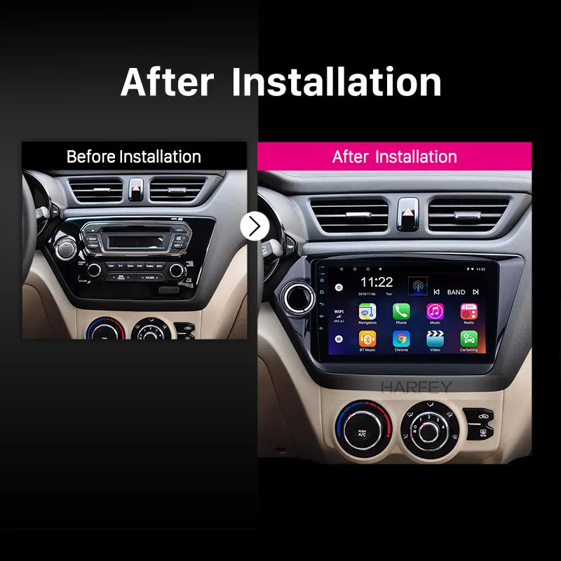 

Harfey 9 inch car Multimedia 2din HD Quad-Core Android 10.0 Car Radio GPS Navigation For 2011 2012 2013 2014 2015 KIA K2 RIO