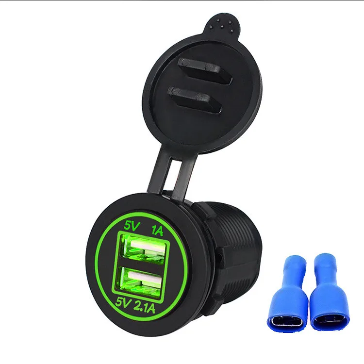 Двойной QC 3 0 Автомобиля Зарядное устройство с двумя портами USB Алюминий розетка