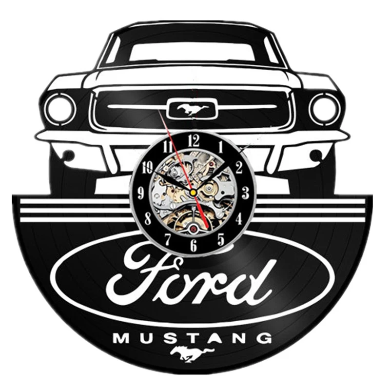 Car Logo Wall Clock Modern Design for Living Room 3D Decorative Hanging Vintage Vinyl Record Clocks Wall Watch Home Decor Silent