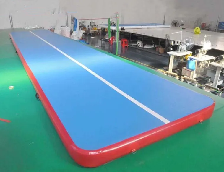 blue and red 6x2x0,2 м надувной гимнастический коврик надувной Тренировочный Коврик надувная гимнастика Airtrack для тренировок с насосом - Цвет: blue and red