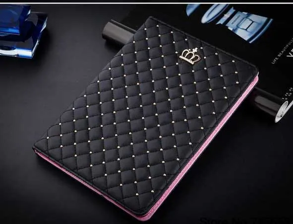 Роскошное бриллиантовое украшение кожаный чехол-подставка для iPad Mini 1 2 3 корона с жемчугом плед Складная крышка для iPad 2/3/4 планшетный ПК и аксессуары