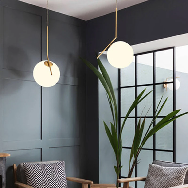 

Modern Minimalist Pendant Lights Nordic Ceiling clothing Restaurant Decoration Hanging lamp glass ball pendant lamps