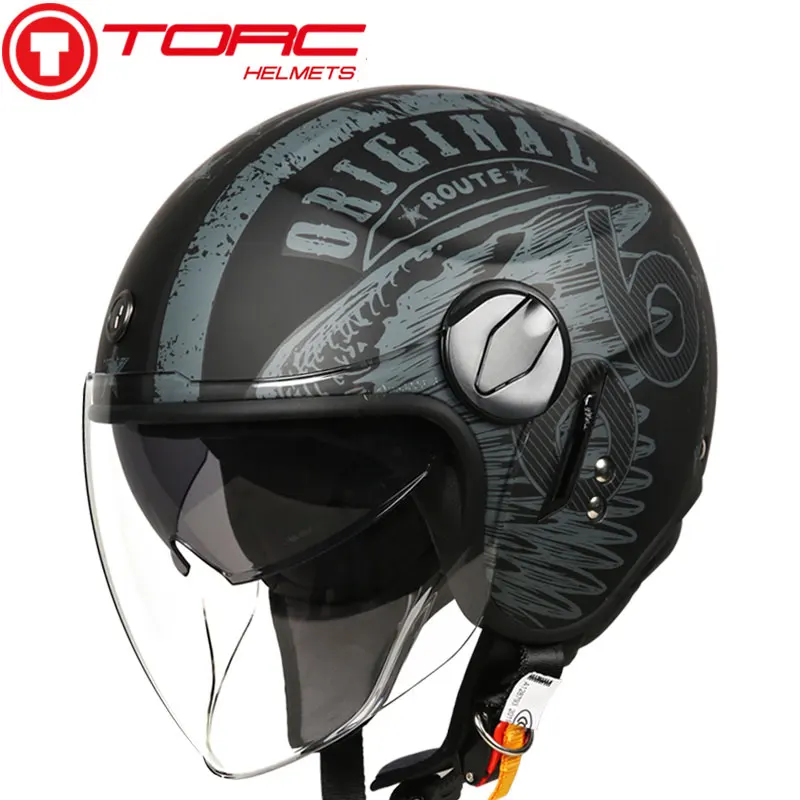 

TORC реактивный шлем moto rcycle открытый шлем ретро персонализированные мото rbike двойной козырек шлем capacete Мото шлем точка T595