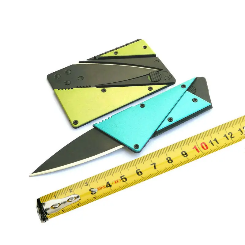 1PCS 5 Color Pocket Knife Hilt Add Layer Steel Plate Mini Wallet Credit Card Folding Blade Multi Functional OPP Bag | Инструменты