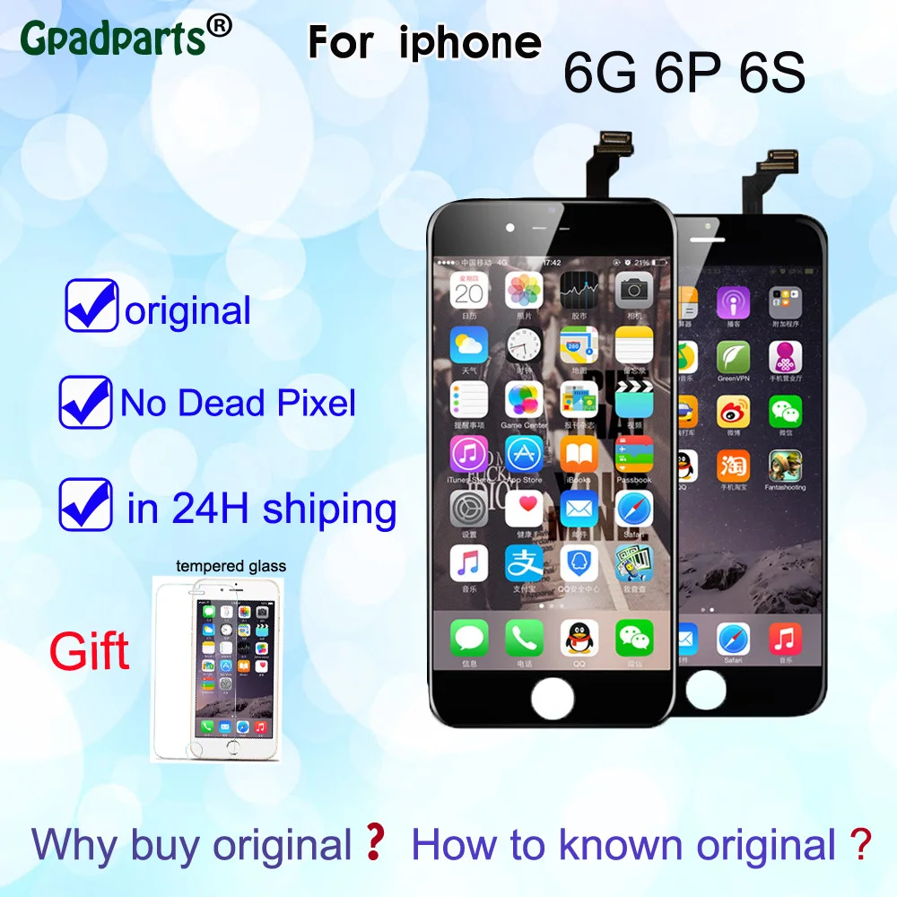 Логотип экран для iPhone 6 6 S Plus ЖК-дисплей с 3D Force сенсорный экран стекло дигитайзер полная сборка части