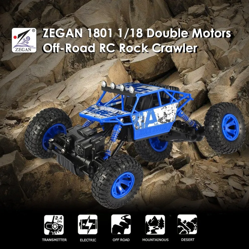 ZEGAN ГГц 1801 масштаб 4WD RC Рок Гусеничный двойной двигатели восхождение автомобиль