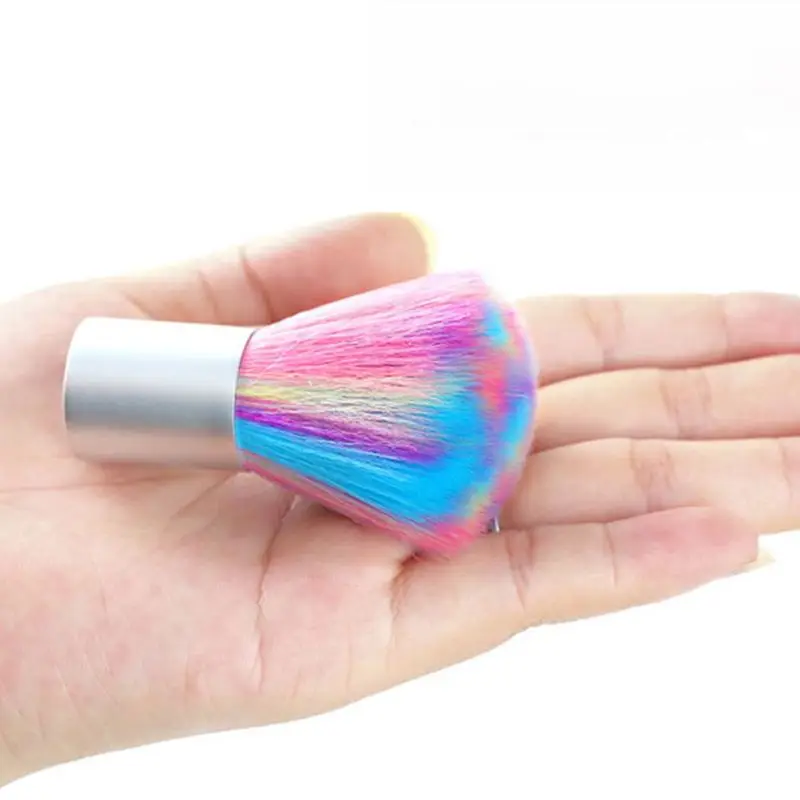 Креативная Радужная кисть для очистки ногтей мягкая нейлоновая средство снятия