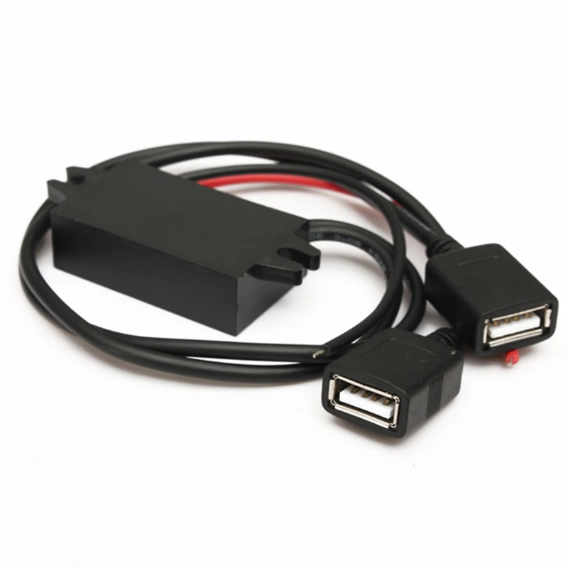 Новый адаптер питания 12 В в 5 с двойным USB конвертер кабель разъем автомобильное