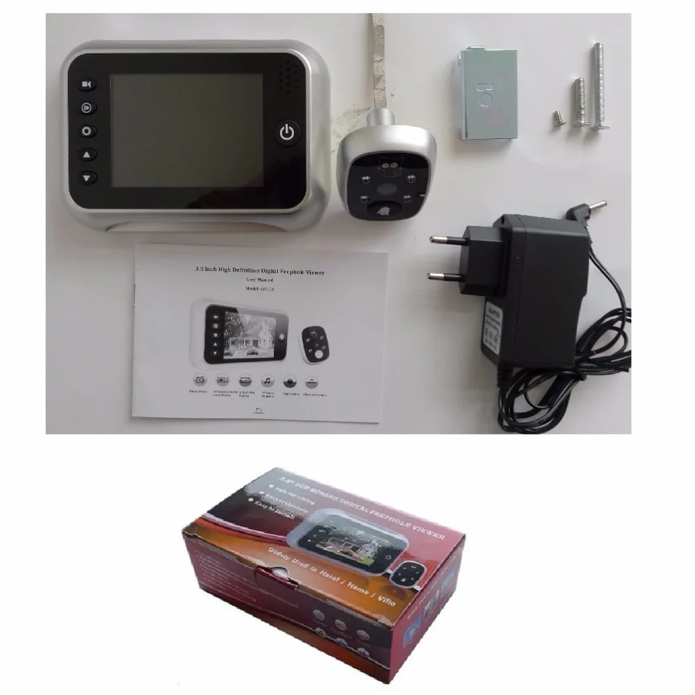 Видео звонок кольцо дверной глазок 3 5 дюймов TFT LCD ИК Ночное Видение 3X зум фото