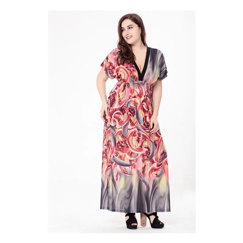 Summer Women New Style Bohemian Print Maxi Long Chiffon Beach Dress | Женская одежда