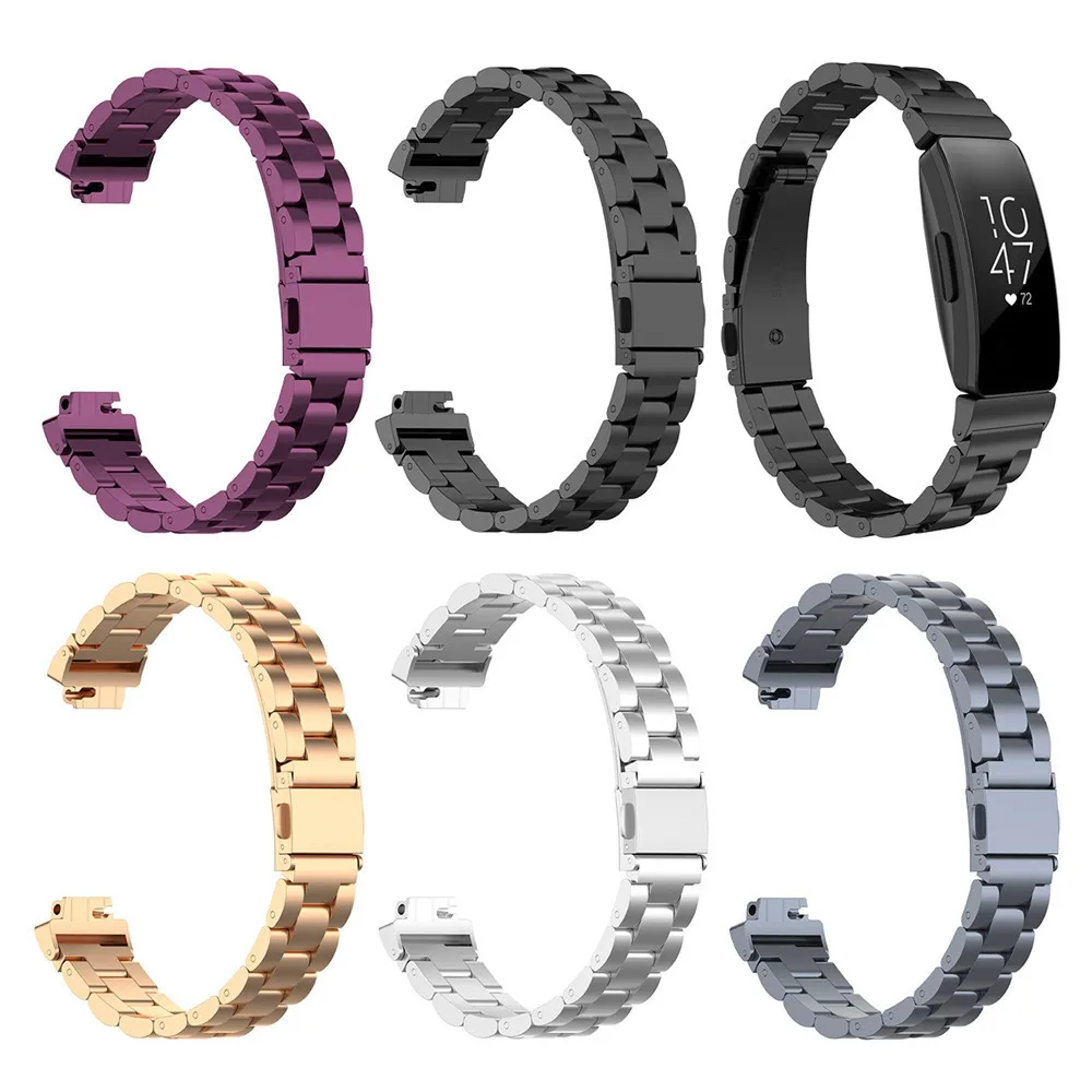 

Ремешок для смарт-браслета для Fitbit Inspire/Inspire HR Браслет из нержавеющей стали и поясом сменный ремешок для смарт-часов с ремешком