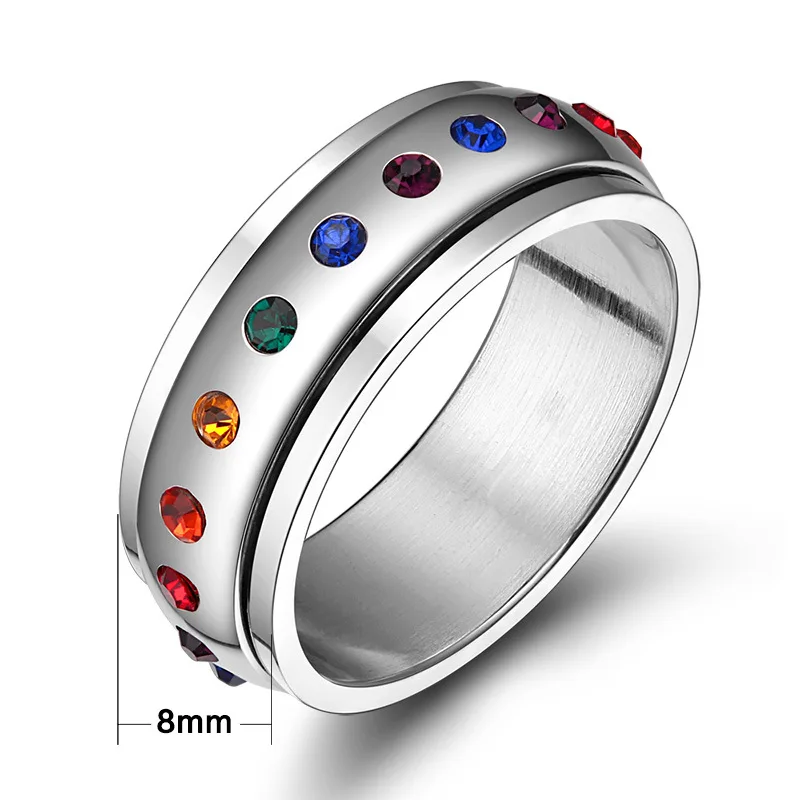 Кольца Anillos для мужчин и женщин классические металлические кольца из нержавеющей