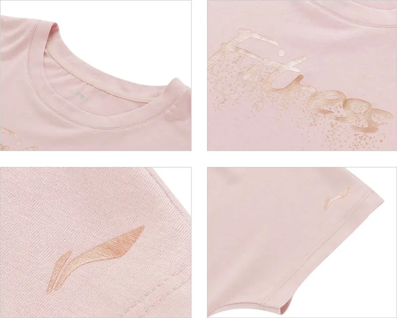 Li-Ning, женские футболки для тренировок, дышащие, 60% хлопок, 40% модал, свободный крой, подкладка, для фитнеса, спортивные футболки, топы ATSP212 WTS1517