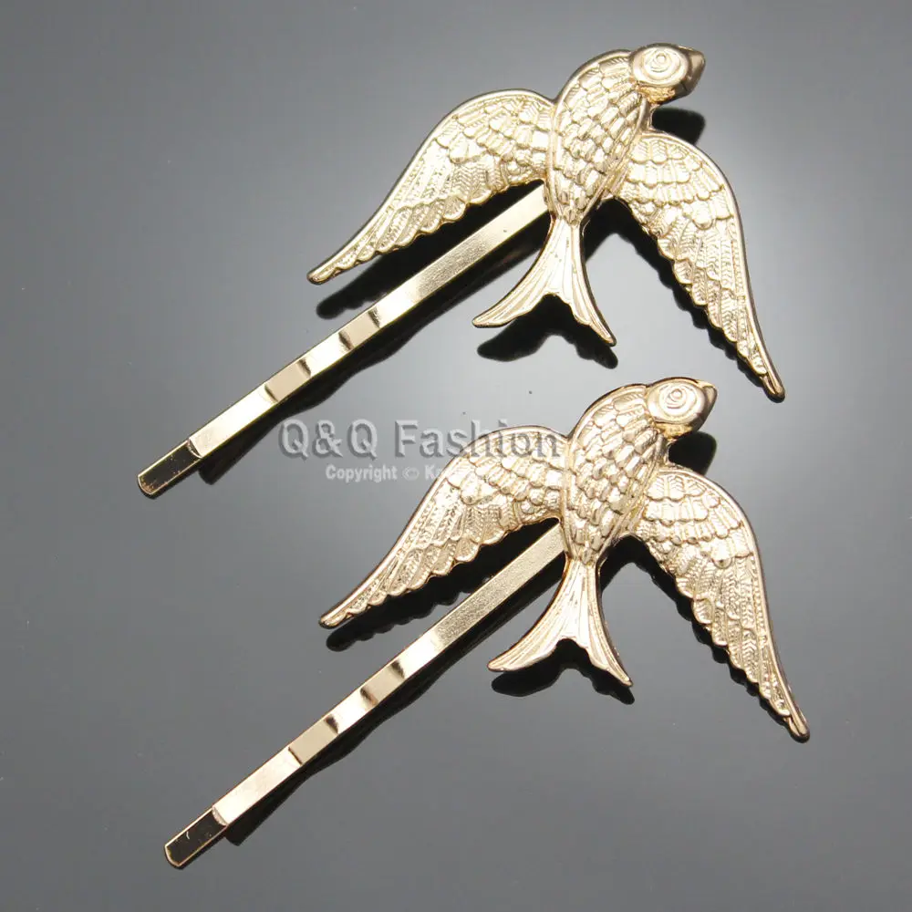 2x рокабилли золото Ласточка Птица французский Updo заколка для волос платье