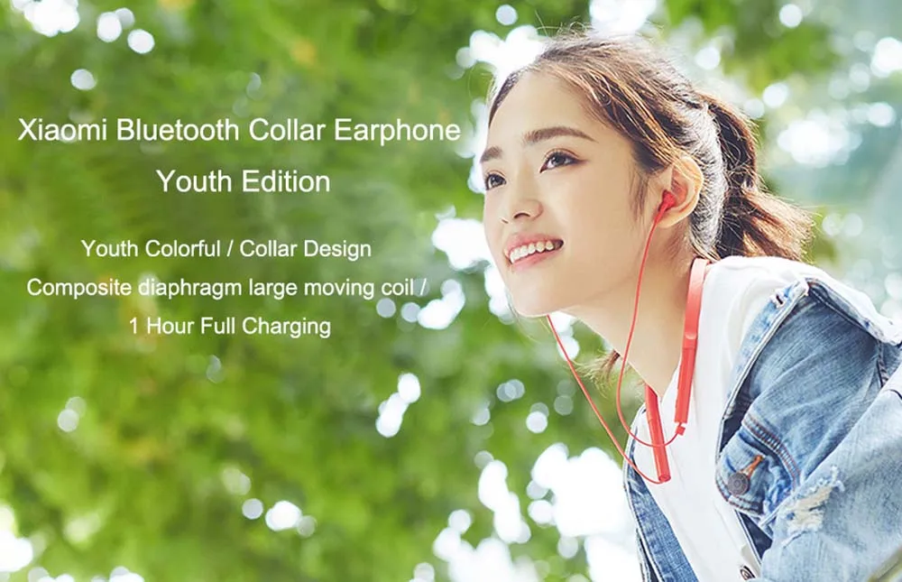 Xiaomi воротник Bluetooth гарнитура Молодежная версия Быстрая зарядка беспроводной шейный ремешок спортивный Apt-x гибридный двойной сотовый микрофон наушники