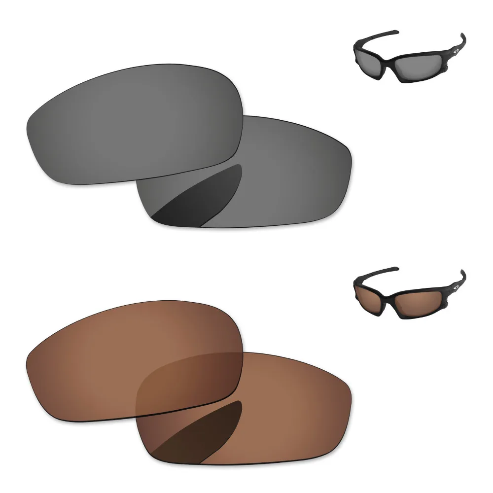 

Медь коричневый и черный хром 2 пары Поляризованные Сменные линзы для сплит солнечные очки к куртке оправа 100% UVA & UVB защита