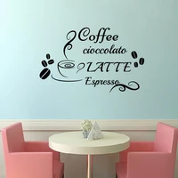 zooyoo coffee chocolate milk italian wall sticker diy home decor vinyl cup beans kitchen wall decals waterproof