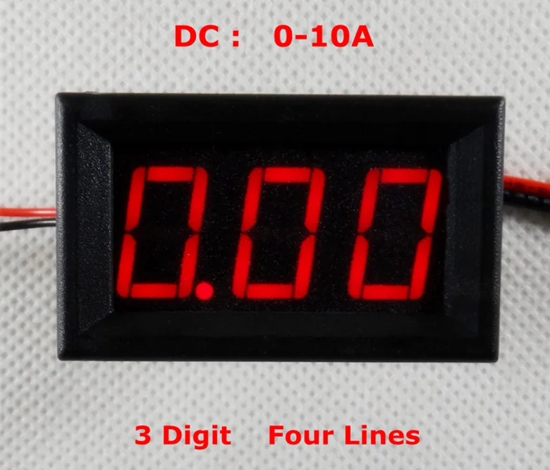 4 проводной цифровой амперметр 0 56 дюйма 3 Бит 10 А 30 в красный цвет|dc ammeter digital|dc ammeterdc