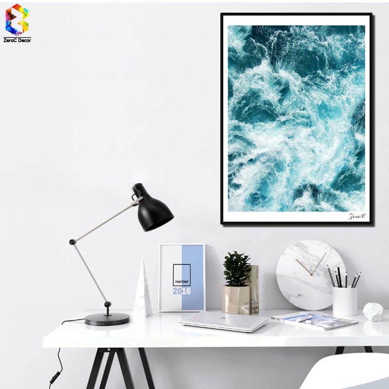 Скандинавские постеры и принты из чистого моря настенная живопись на холсте