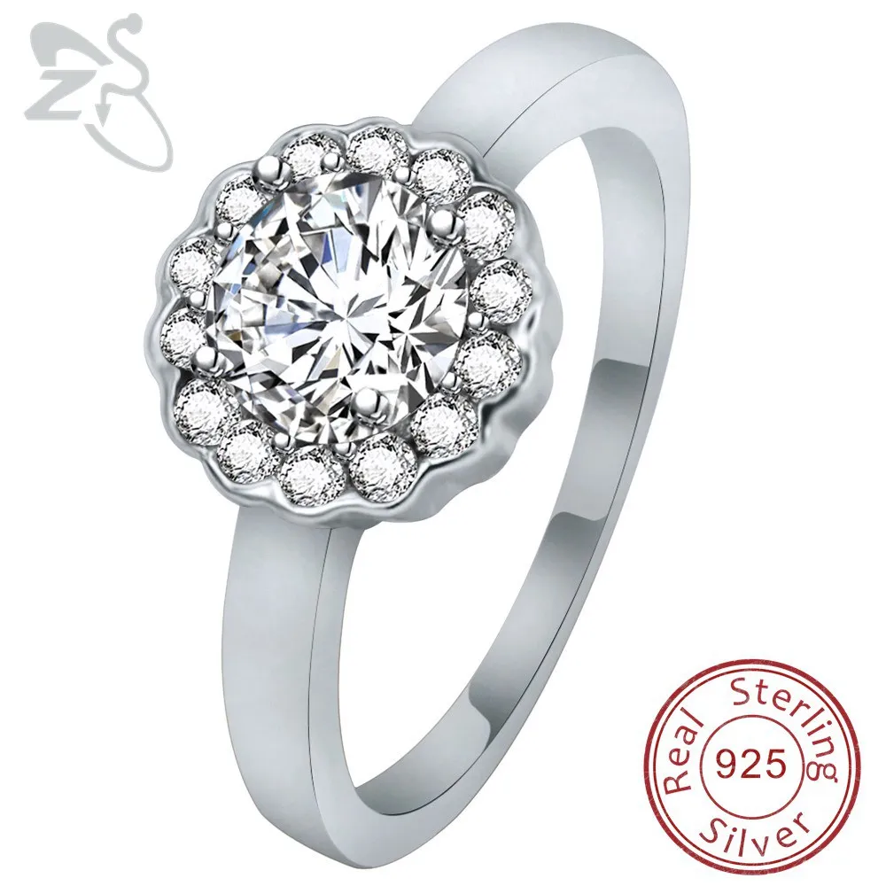 

Кольцо с цветком ZS, обручальные кольца, маленькие женские кольца из циркония, серебро 925 пробы, ювелирные изделия, милые кольца для девушек