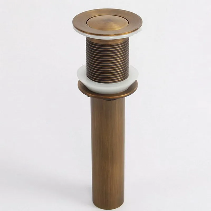 Античная латунная раковина для ванной комнаты всплывающая сливная без перелива