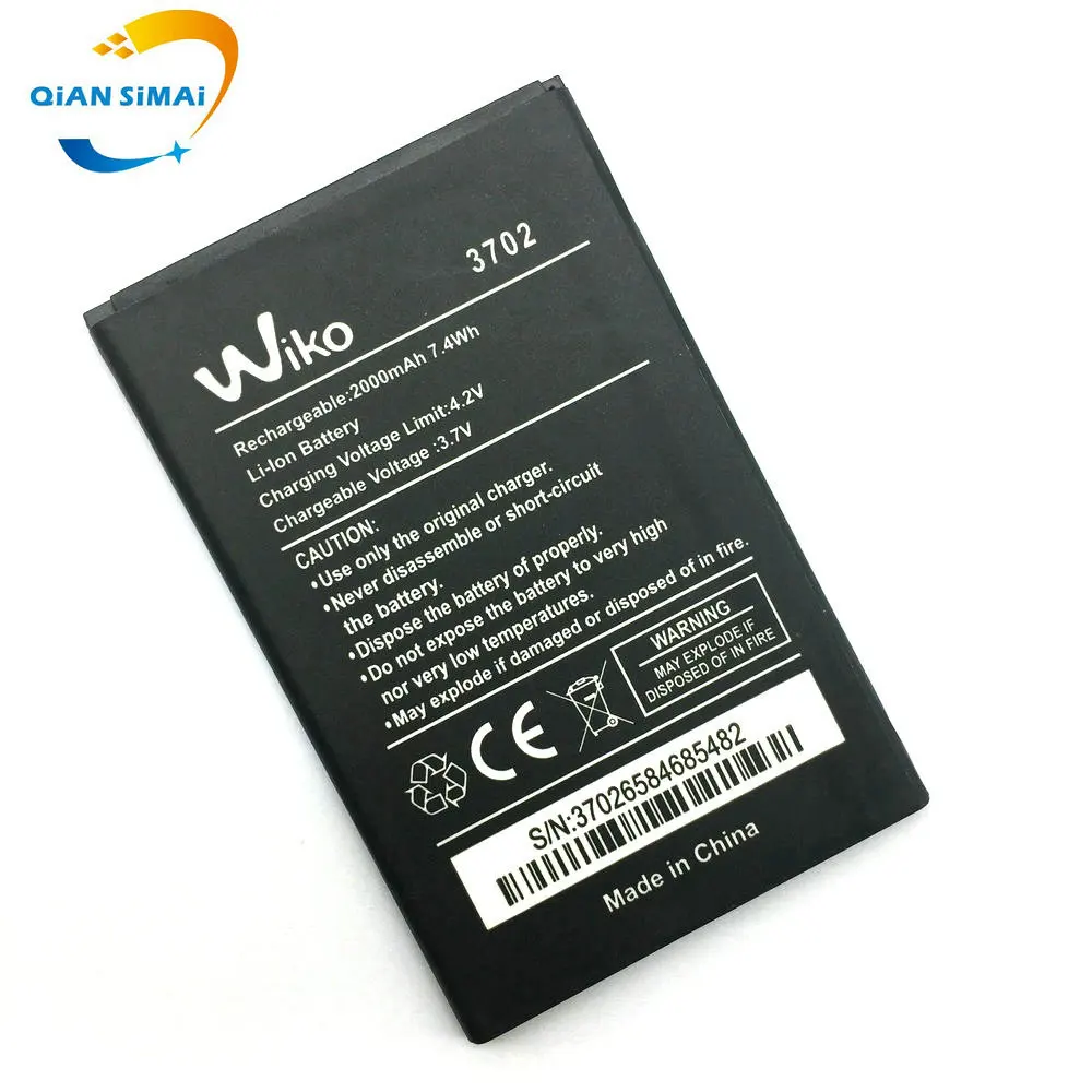 QiAN SiMAi 1 шт. Новинка 100% Высококачественная батарея wiko 3702 для Wiko JERRY фото + трек