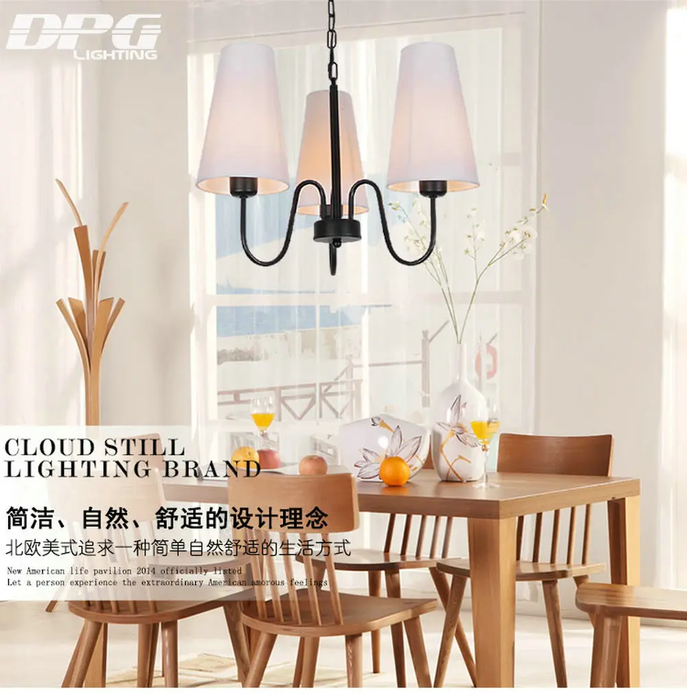 Современная маленькая черная люстра с абажуром E14 Led железное Домашнее освещение