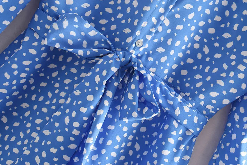 Женское платье с длинным рукавом H. SA длинное Повседневное в белый горошек