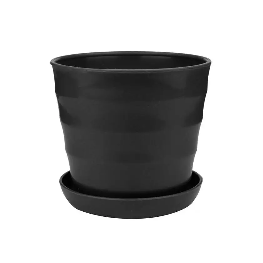 black flowerpot plastic decorative Garden petit pot Unbreakable macetero plastico planten pot Succulent indoor plant pot plastique - Цвет: black