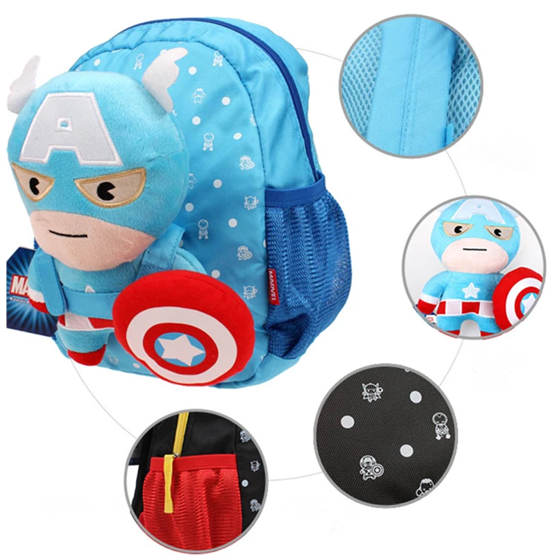 Милый детский рюкзак Капитан Америка с милым мультипликационным принтом для