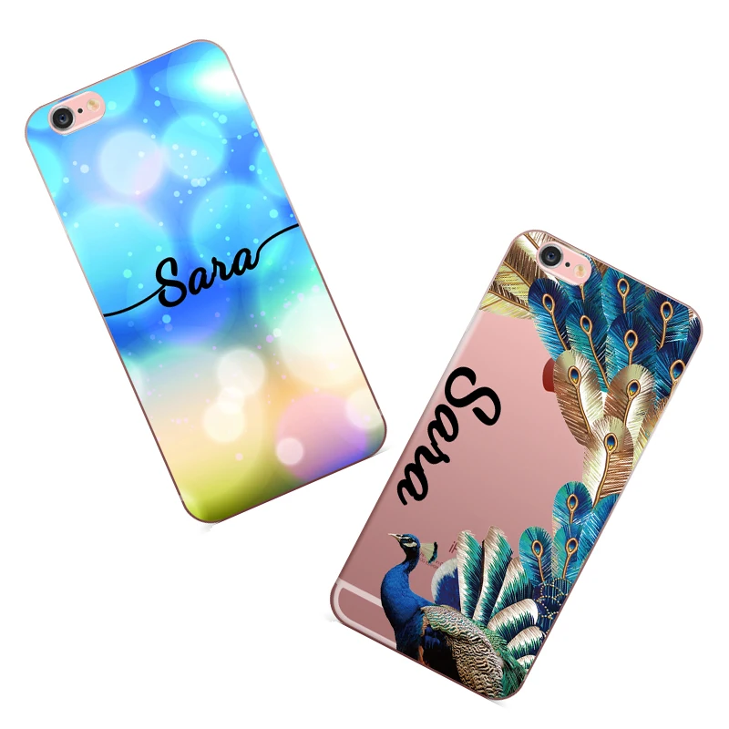 Пользовательские DIY Имя Прозрачный мягкий силиконовый чехол для iPhone 11 Pro X XR XS Max 5 5S