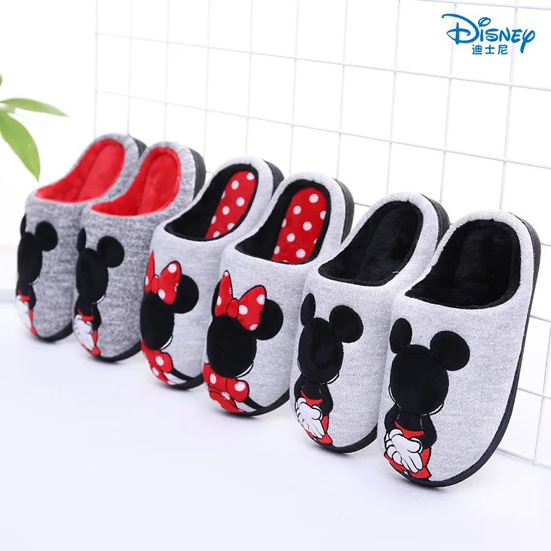 Disney/Детские хлопковые тапочки, новинка года, осенне-зимние Нескользящие бархатные теплые домашние тапочки для мальчиков и девочек, размеры 30-35