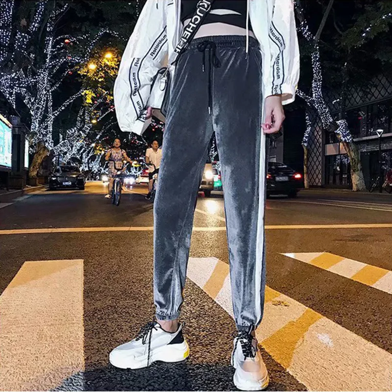 Брюки Lychee для девочек вельветовые штаны в полоску с завязками на талии женские