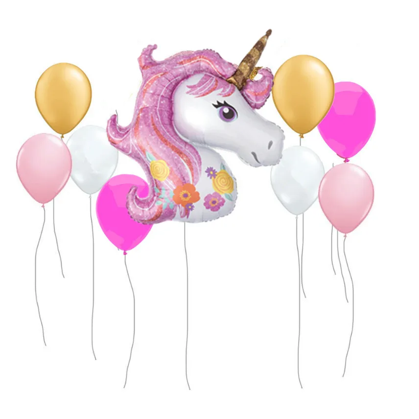 Unicorn Set B 1 шт 3D фольгированные воздушные шары-единороги радужные Детские воздушные шары для дня рождения 55*58 см вечерние воздушные шары из гелиевой фольги - Цвет: Unicorn Set B