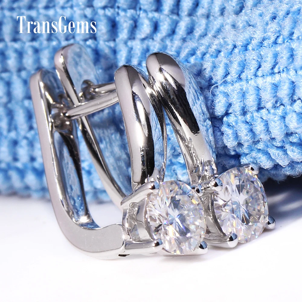 Женские серьги подвески с муассанитом 14 к 1 00 карат|drop earrings|earrings 18kearring 18k white gold |