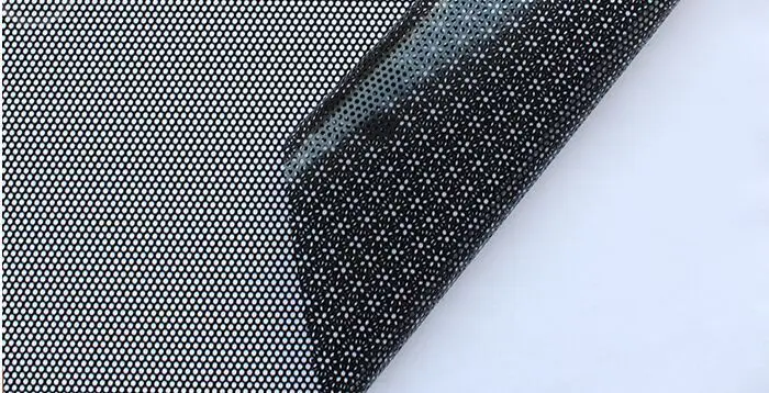 Black mesh film Черный One Way Vision Fly Eye Tint перфорированная сетка пленка для фар автомобиля оконная пленка наклейка Мотоцикл Скутер наклейки - Название цвета: Black mesh film