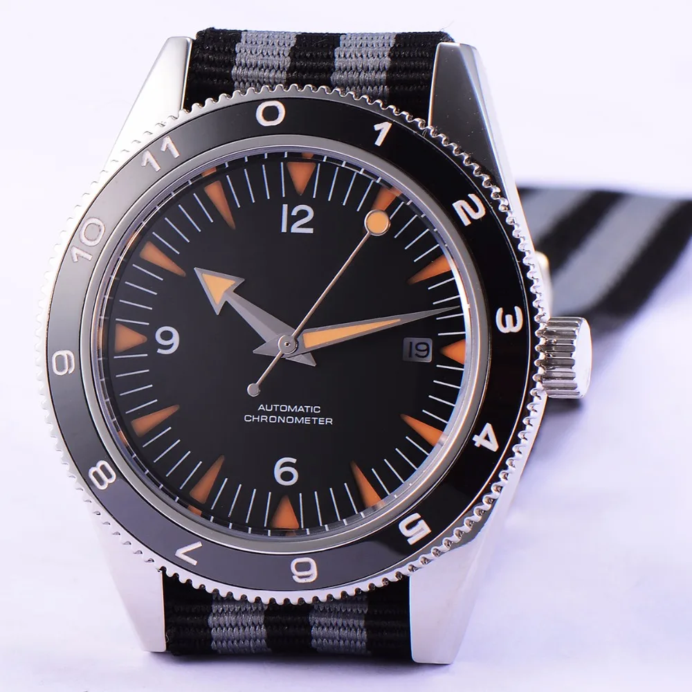 

41mm Corgeut black sterile dial luminous ceramic bezel Miyota 8215 Automatic mens Watch Luxury Brand Top Mechanical Watches
